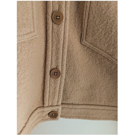 Aritzia Wilfred Free Autumn Shirt Jacket Womens Size XXL 2X Beige Tan 100% Wool - Picture 3 of 16